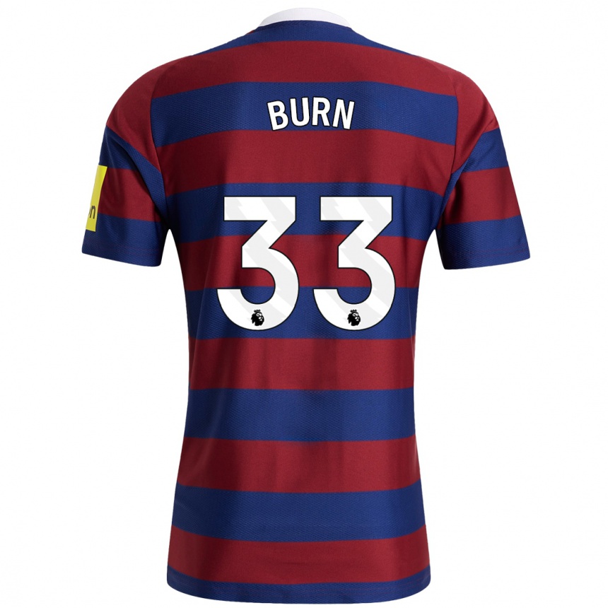 Niño Fútbol Camiseta Dan Burn #33 Burdeos Azul Marino 2ª Equipación 2024/25