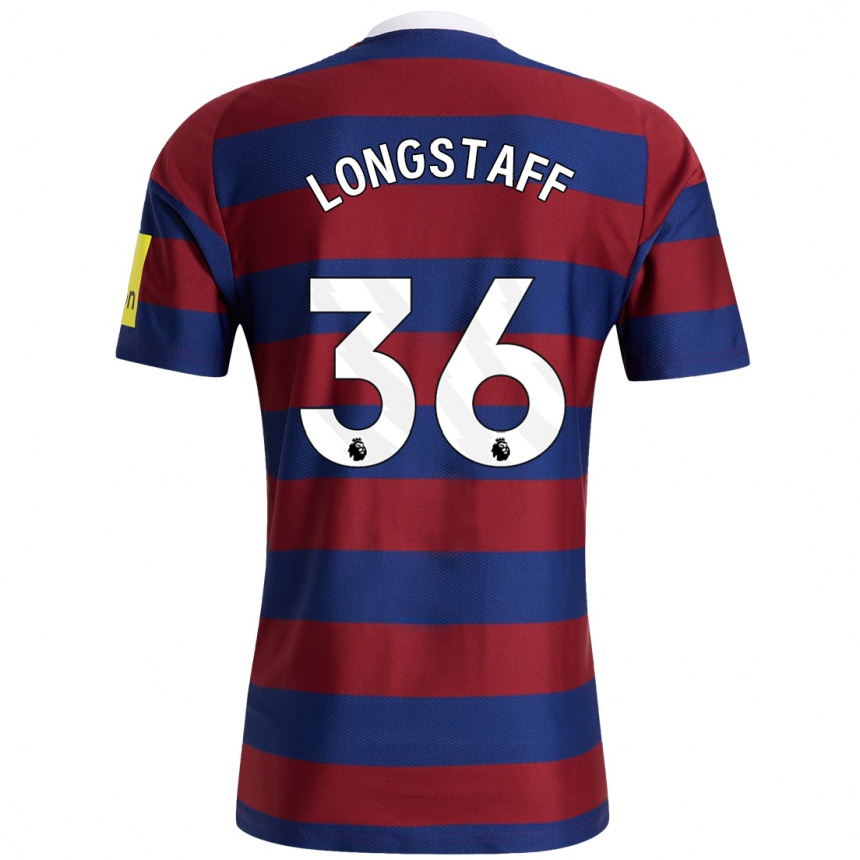 Niño Fútbol Camiseta Sean Longstaff #36 Burdeos Azul Marino 2ª Equipación 2024/25