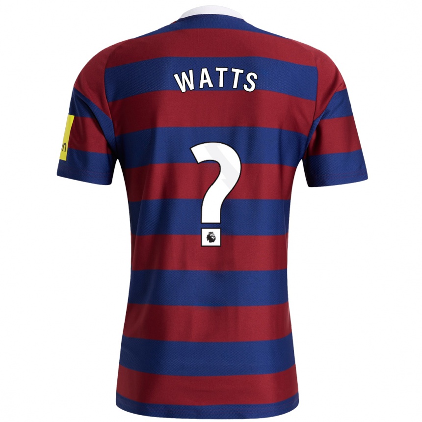 Niño Fútbol Camiseta Logan Watts #0 Burdeos Azul Marino 2ª Equipación 2024/25