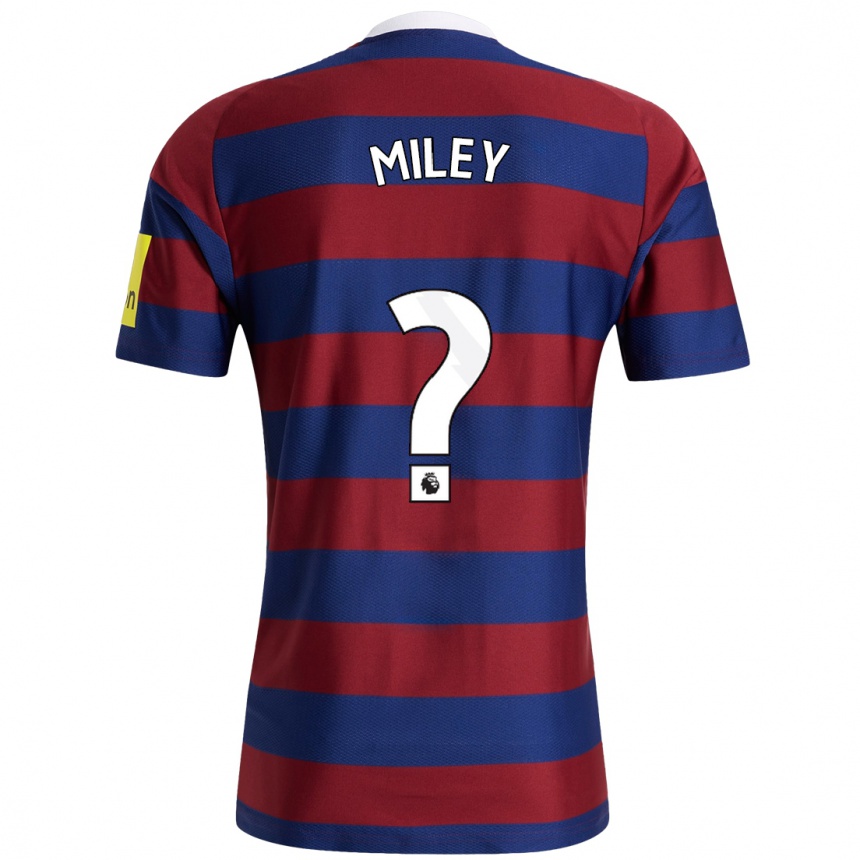 Niño Fútbol Camiseta Mason Miley #0 Burdeos Azul Marino 2ª Equipación 2024/25