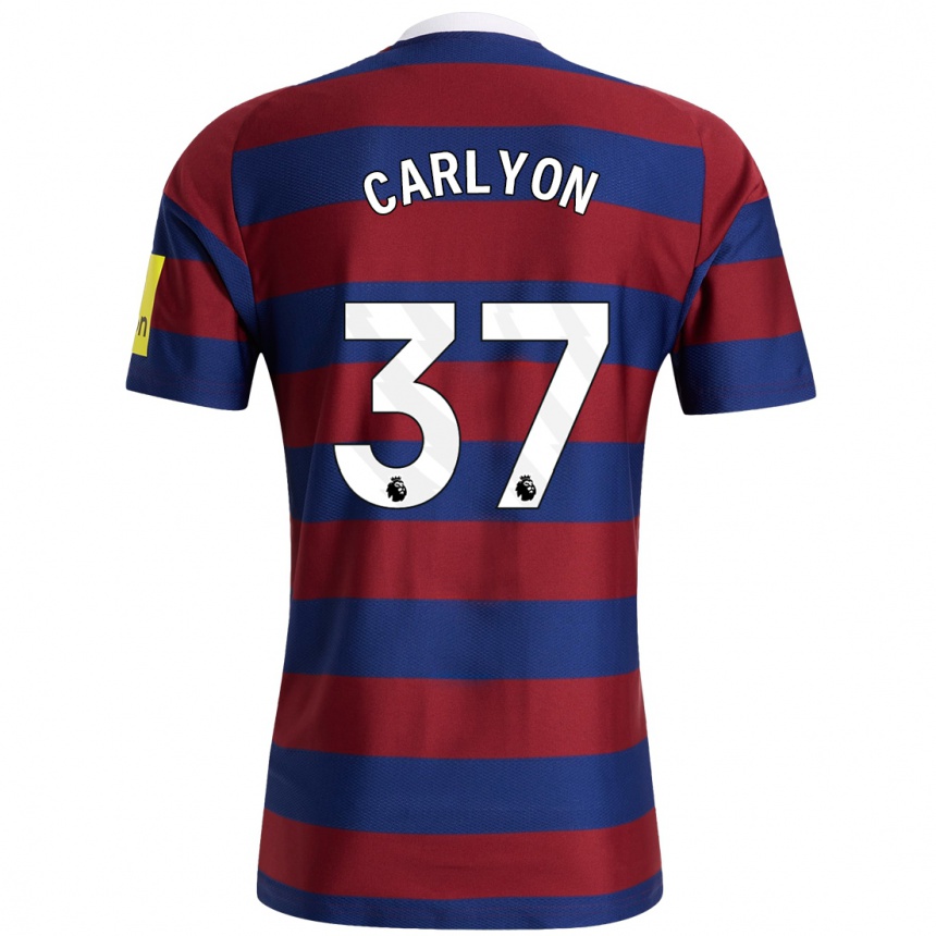 Niño Fútbol Camiseta Nathan Carlyon #37 Burdeos Azul Marino 2ª Equipación 2024/25