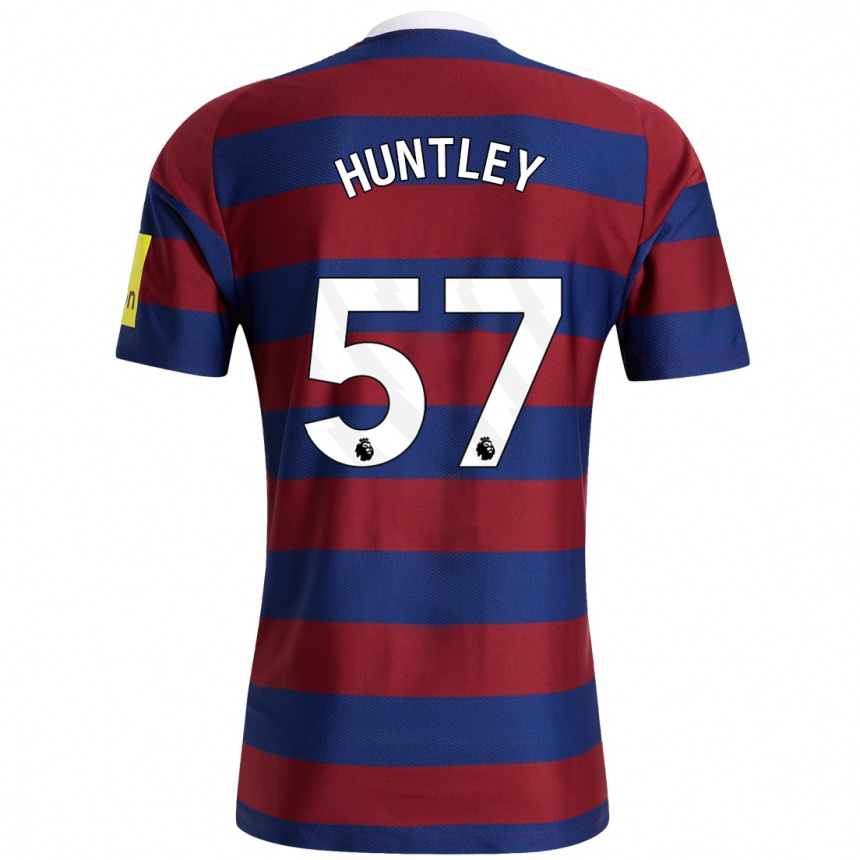 Niño Fútbol Camiseta James Huntley #57 Burdeos Azul Marino 2ª Equipación 2024/25