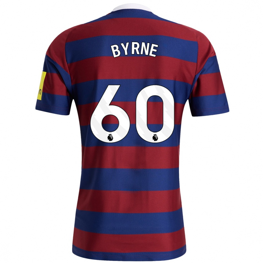 Niño Fútbol Camiseta Reece Byrne #60 Burdeos Azul Marino 2ª Equipación 2024/25