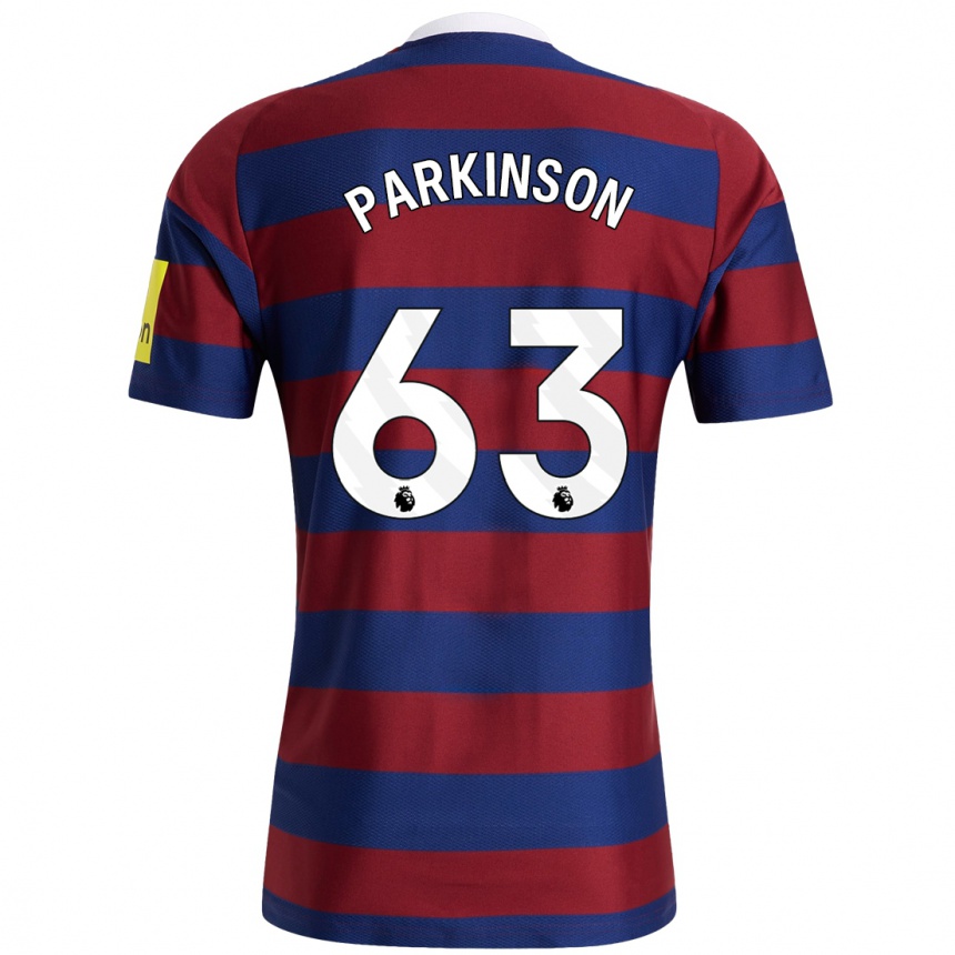 Niño Fútbol Camiseta Ben Parkinson #63 Burdeos Azul Marino 2ª Equipación 2024/25