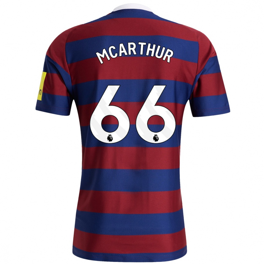 Niño Fútbol Camiseta Charlie Mcarthur #66 Burdeos Azul Marino 2ª Equipación 2024/25