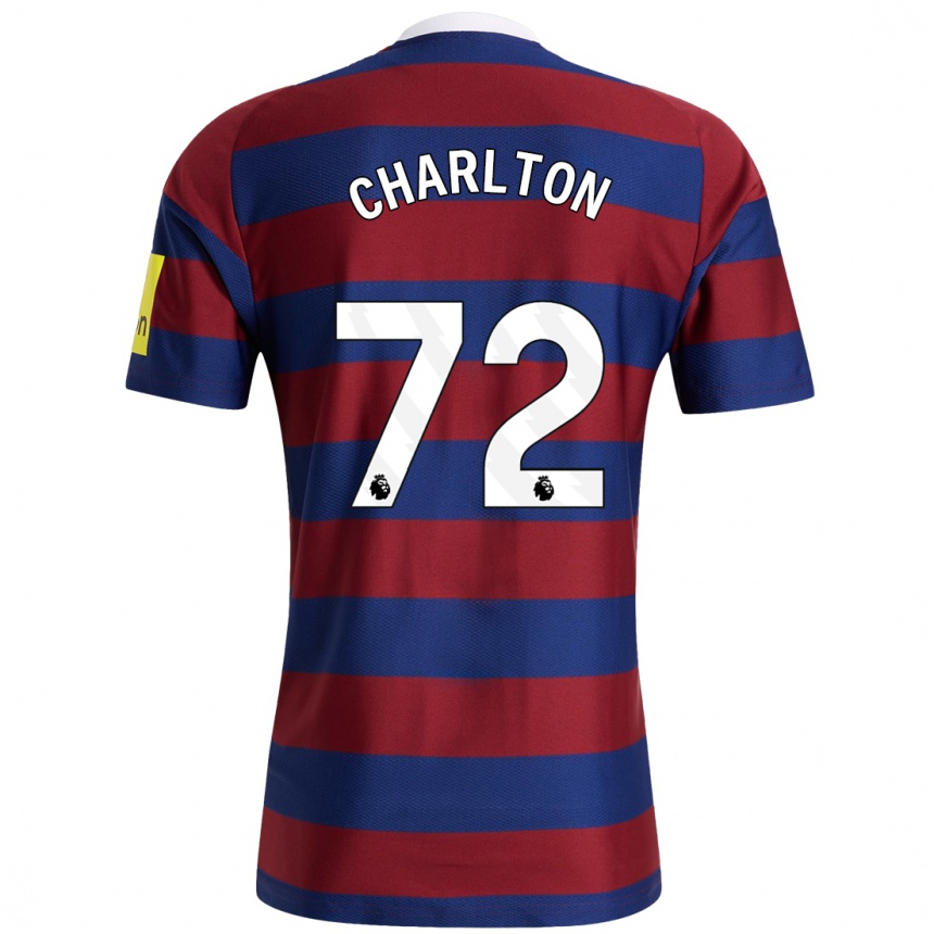 Niño Fútbol Camiseta Dylan Charlton #72 Burdeos Azul Marino 2ª Equipación 2024/25