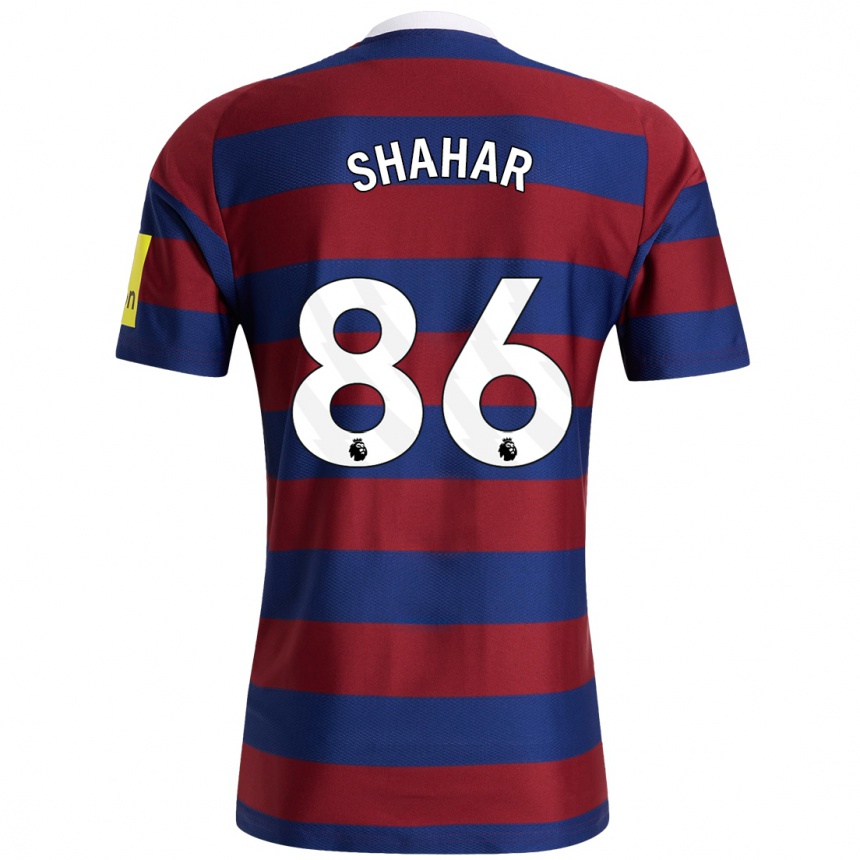 Niño Fútbol Camiseta Leo Shahar #86 Burdeos Azul Marino 2ª Equipación 2024/25