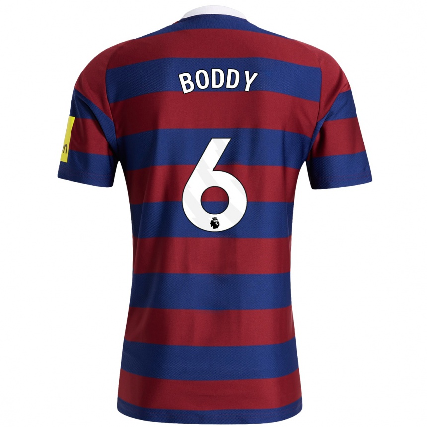 Niño Fútbol Camiseta Elysia Boddy #6 Burdeos Azul Marino 2ª Equipación 2024/25