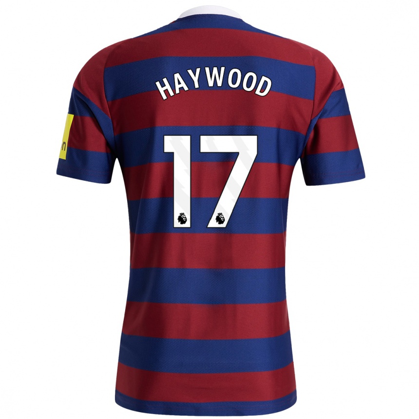 Niño Fútbol Camiseta Sophie Haywood #17 Burdeos Azul Marino 2ª Equipación 2024/25