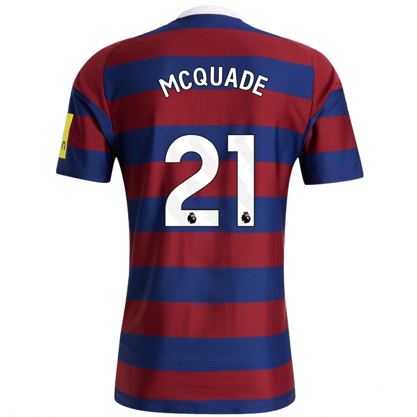 Niño Fútbol Camiseta Jasmine Mcquade #21 Burdeos Azul Marino 2ª Equipación 2024/25