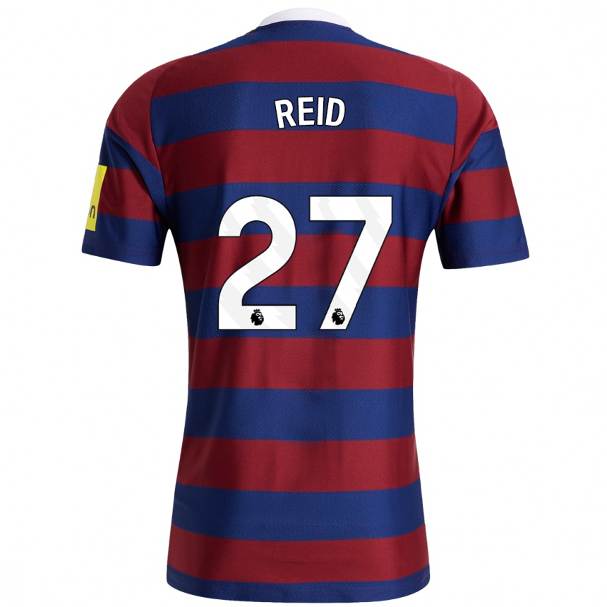 Niño Fútbol Camiseta Hannah Reid #27 Burdeos Azul Marino 2ª Equipación 2024/25