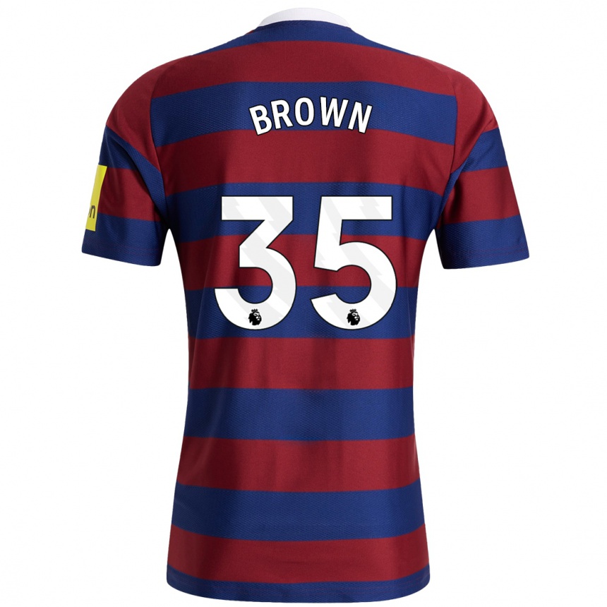 Niño Fútbol Camiseta Will Brown #35 Burdeos Azul Marino 2ª Equipación 2024/25