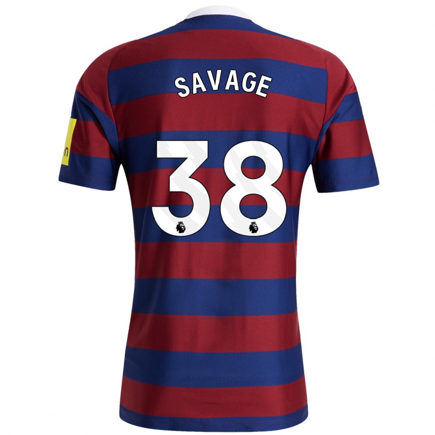 Niño Fútbol Camiseta Remi Savage #38 Burdeos Azul Marino 2ª Equipación 2024/25