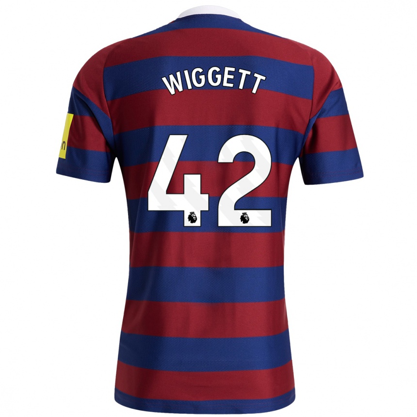 Niño Fútbol Camiseta Charlie Wiggett #42 Burdeos Azul Marino 2ª Equipación 2024/25