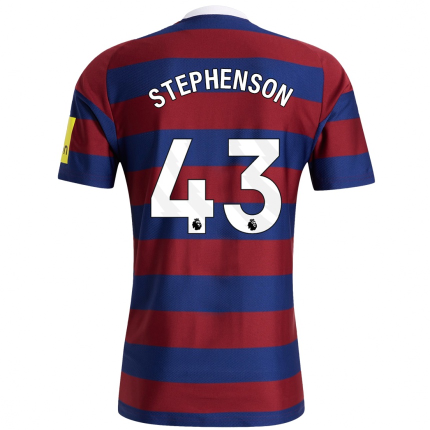 Niño Fútbol Camiseta Dylan Stephenson #43 Burdeos Azul Marino 2ª Equipación 2024/25