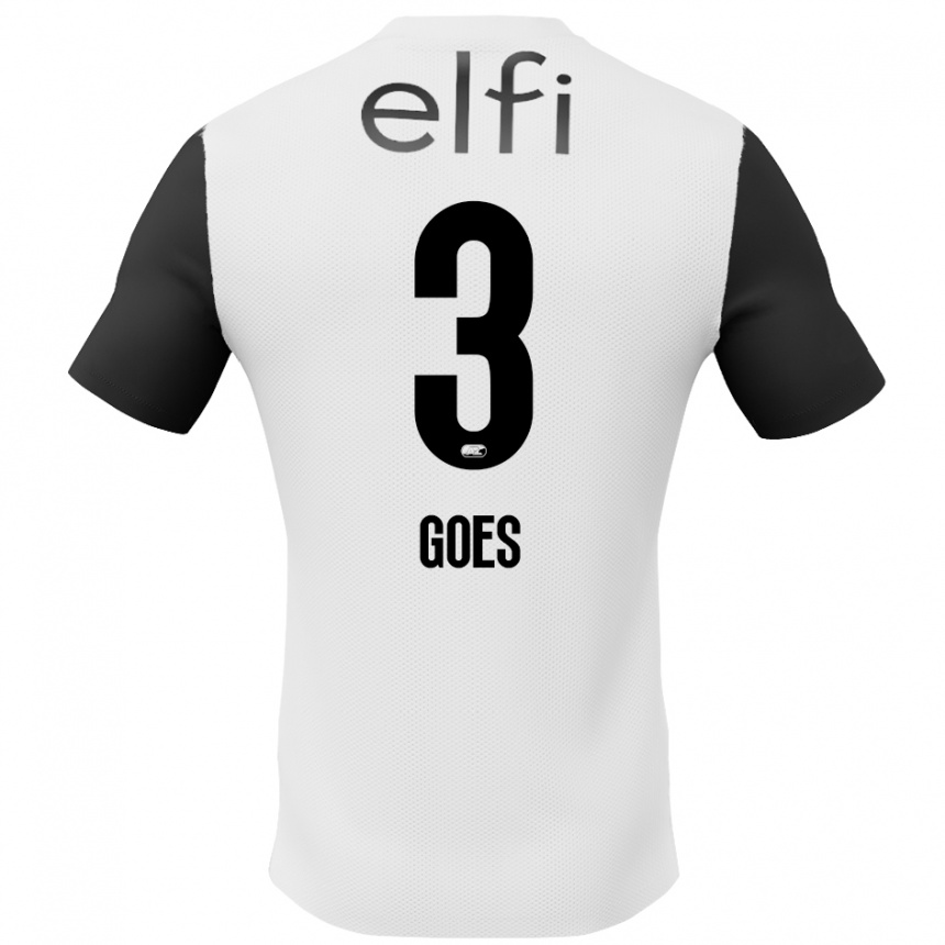 Niño Fútbol Camiseta Wouter Goes #3 Blanco Negro 2ª Equipación 2024/25