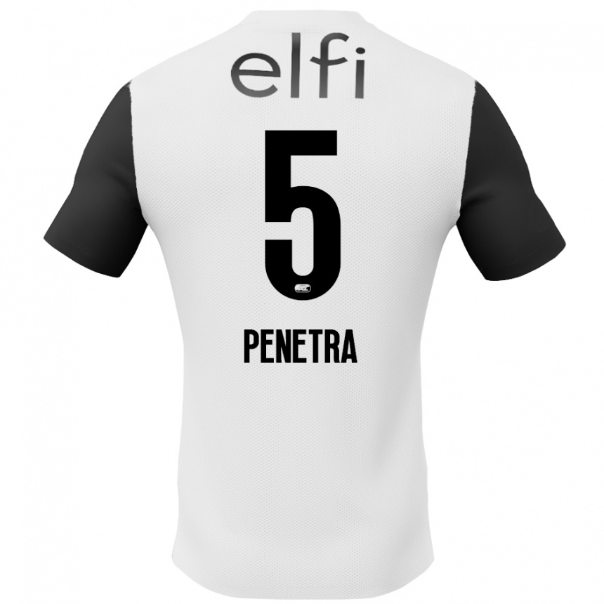 Niño Fútbol Camiseta Alexandre Penetra #5 Blanco Negro 2ª Equipación 2024/25