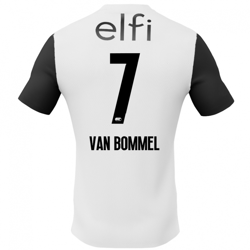 Niño Fútbol Camiseta Ruben Van Bommel #7 Blanco Negro 2ª Equipación 2024/25