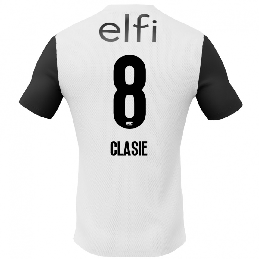 Niño Fútbol Camiseta Jordy Clasie #8 Blanco Negro 2ª Equipación 2024/25