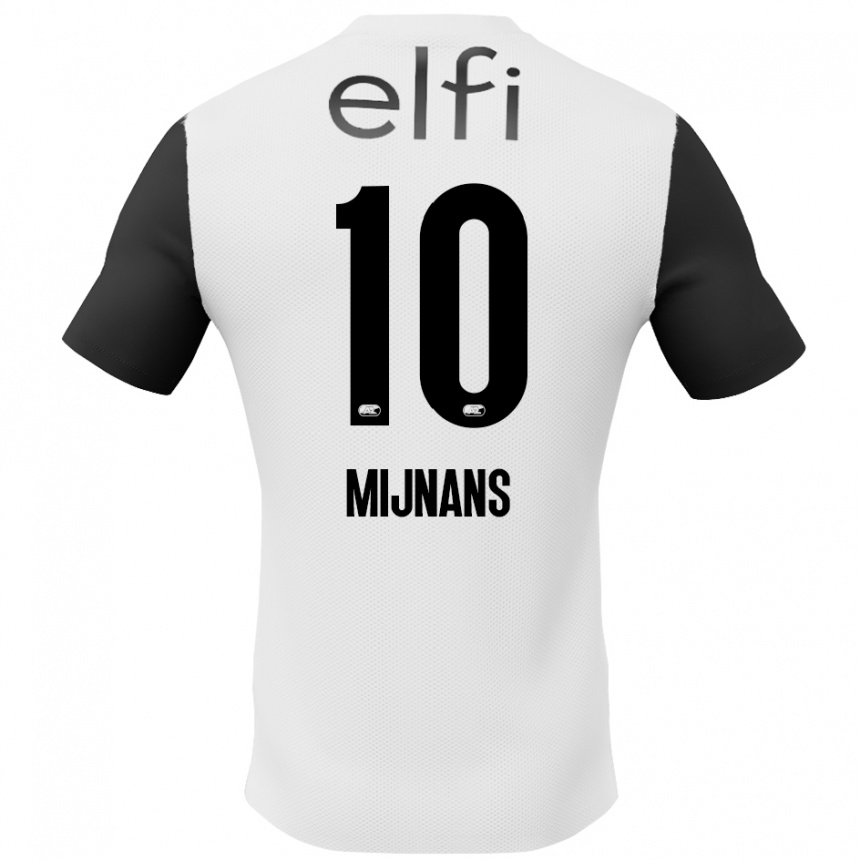 Niño Fútbol Camiseta Sven Mijnans #10 Blanco Negro 2ª Equipación 2024/25