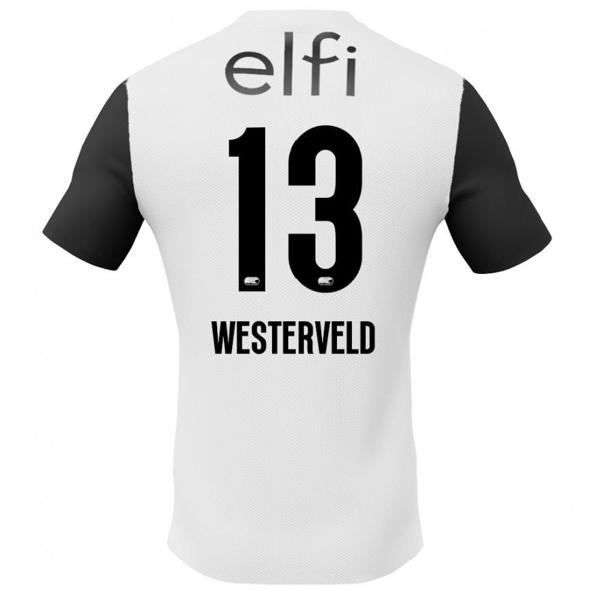 Niño Fútbol Camiseta Sem Westerveld #13 Blanco Negro 2ª Equipación 2024/25