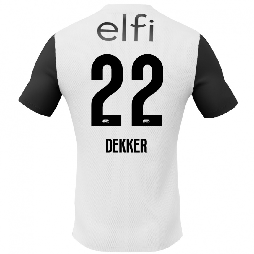 Niño Fútbol Camiseta Maxim Dekker #22 Blanco Negro 2ª Equipación 2024/25