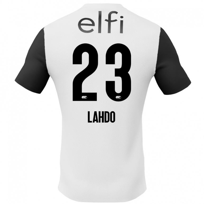 Niño Fútbol Camiseta Mayckel Lahdo #23 Blanco Negro 2ª Equipación 2024/25