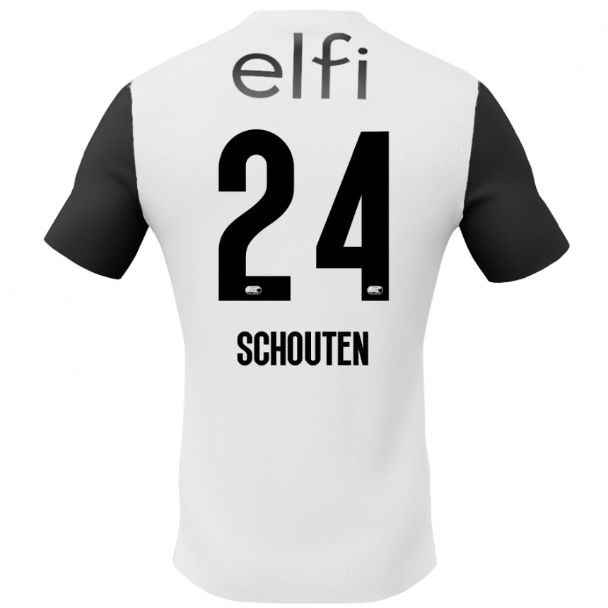 Niño Fútbol Camiseta Lewis Schouten #24 Blanco Negro 2ª Equipación 2024/25