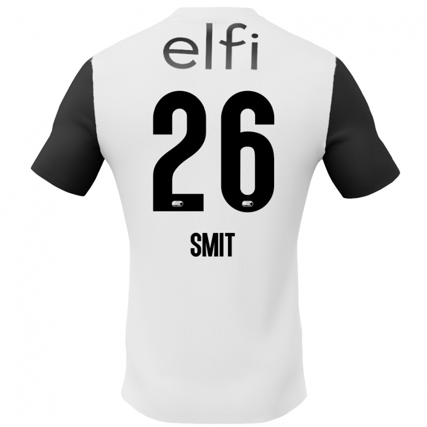 Niño Fútbol Camiseta Kees Smit #26 Blanco Negro 2ª Equipación 2024/25