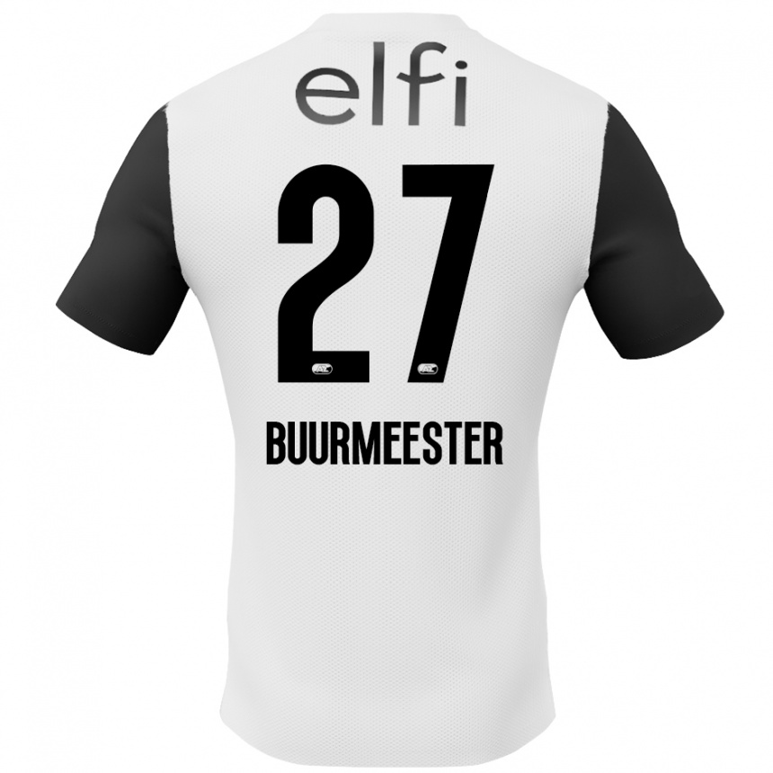 Niño Fútbol Camiseta Zico Buurmeester #27 Blanco Negro 2ª Equipación 2024/25