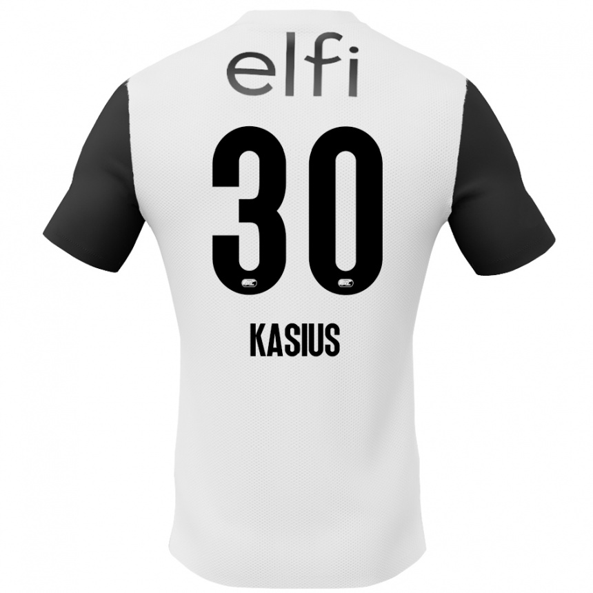 Niño Fútbol Camiseta Denso Kasius #30 Blanco Negro 2ª Equipación 2024/25