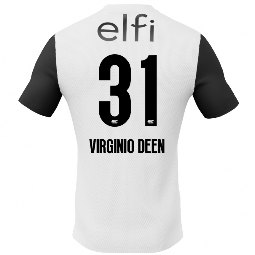 Niño Fútbol Camiseta Daniël Virginio Deen #31 Blanco Negro 2ª Equipación 2024/25