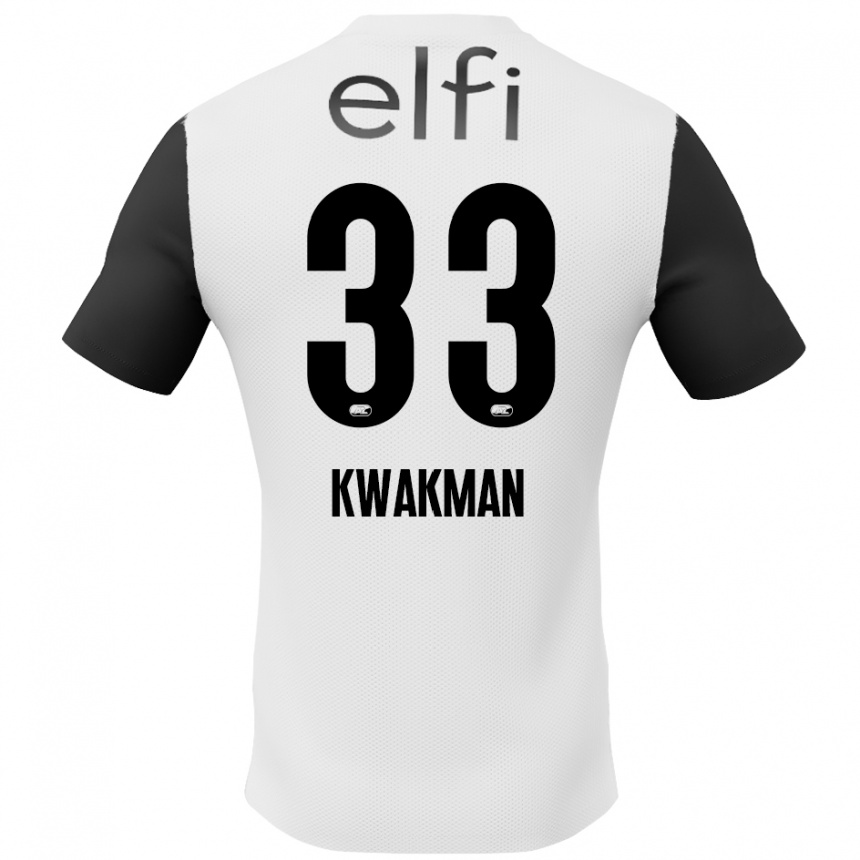 Niño Fútbol Camiseta Dave Kwakman #33 Blanco Negro 2ª Equipación 2024/25