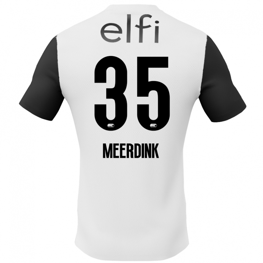 Niño Fútbol Camiseta Mexx Meerdink #35 Blanco Negro 2ª Equipación 2024/25