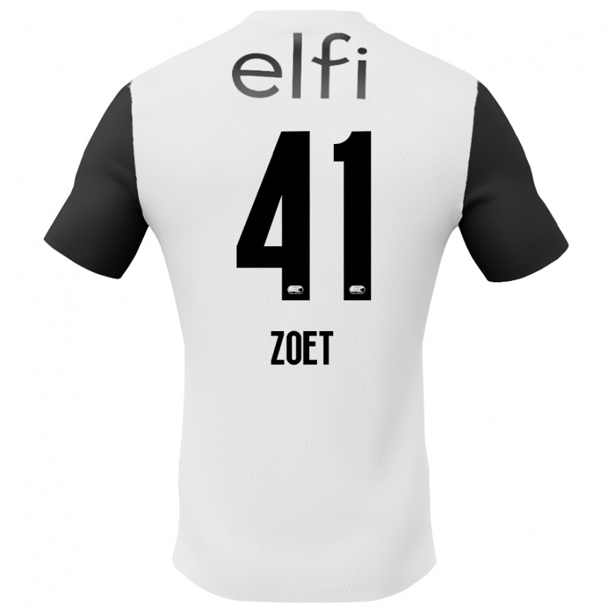 Niño Fútbol Camiseta Jeroen Zoet #41 Blanco Negro 2ª Equipación 2024/25