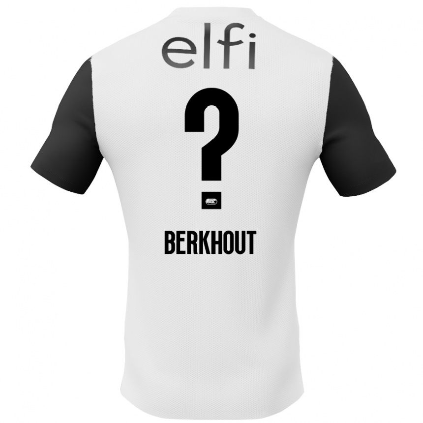 Niño Fútbol Camiseta Jorn Berkhout #0 Blanco Negro 2ª Equipación 2024/25