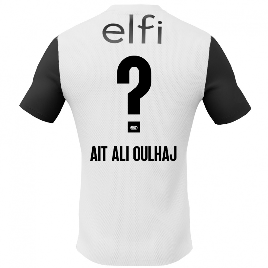 Niño Fútbol Camiseta Adam Ait Ali Oulhaj #0 Blanco Negro 2ª Equipación 2024/25