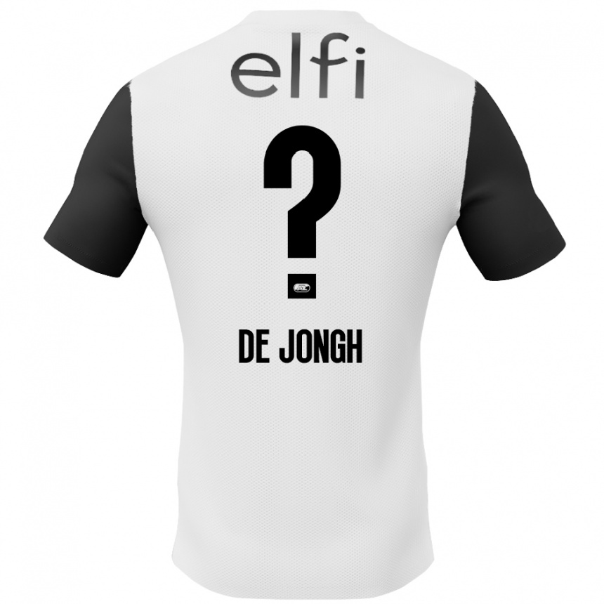 Niño Fútbol Camiseta Iain De Jongh #0 Blanco Negro 2ª Equipación 2024/25