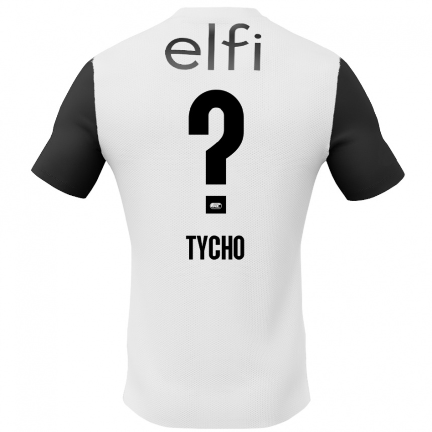 Niño Fútbol Camiseta Tycho De Wit #0 Blanco Negro 2ª Equipación 2024/25