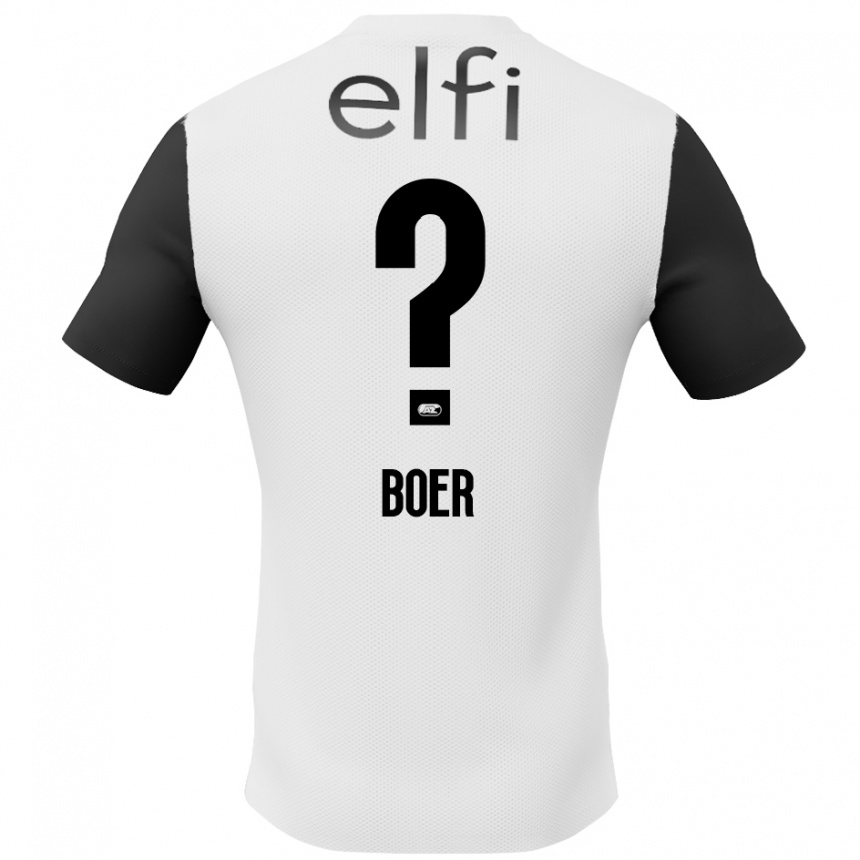 Niño Fútbol Camiseta Lars Boer #0 Blanco Negro 2ª Equipación 2024/25