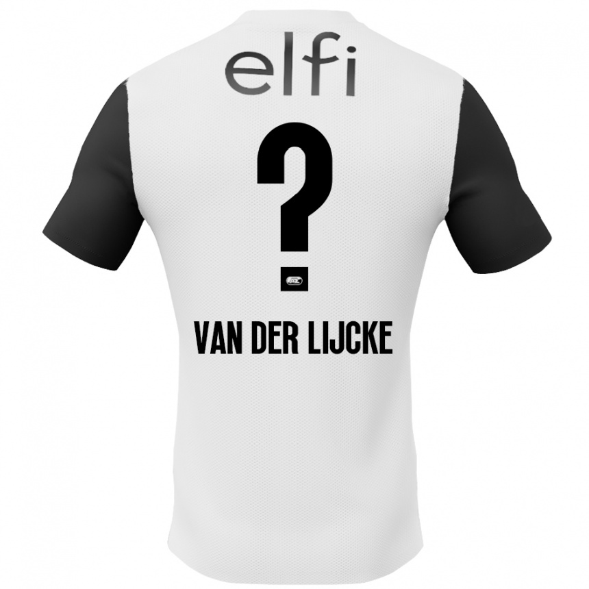 Niño Fútbol Camiseta Donny Van Der Lijcke #0 Blanco Negro 2ª Equipación 2024/25