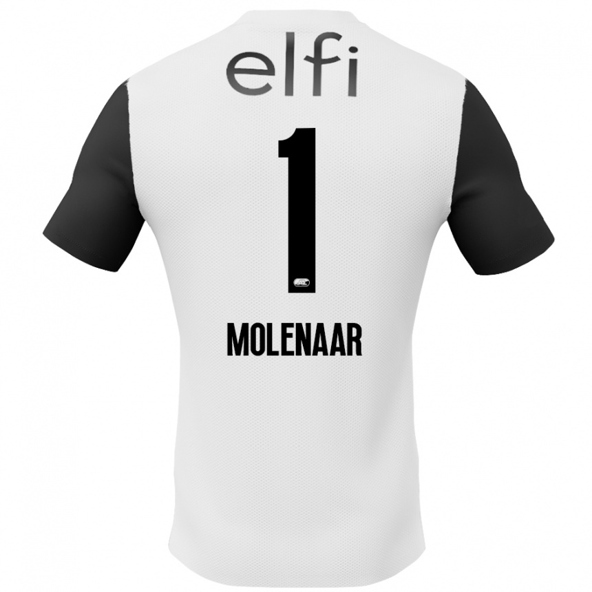 Niño Fútbol Camiseta Finn Molenaar #1 Blanco Negro 2ª Equipación 2024/25