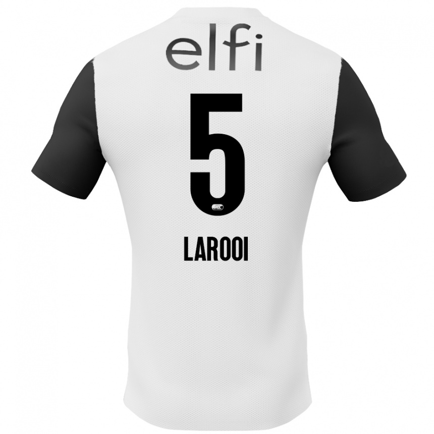 Niño Fútbol Camiseta Finn Larooi #5 Blanco Negro 2ª Equipación 2024/25