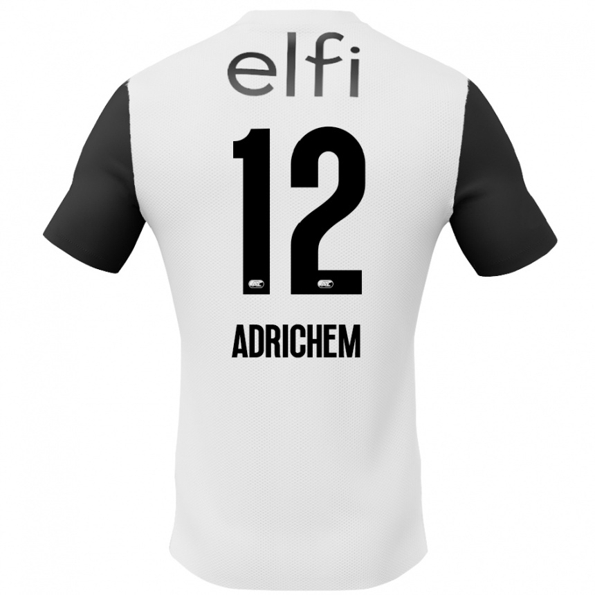 Niño Fútbol Camiseta Mees Adrichem #12 Blanco Negro 2ª Equipación 2024/25