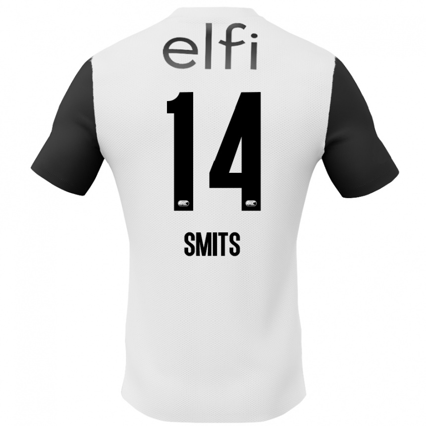 Niño Fútbol Camiseta Anthony Smits #14 Blanco Negro 2ª Equipación 2024/25