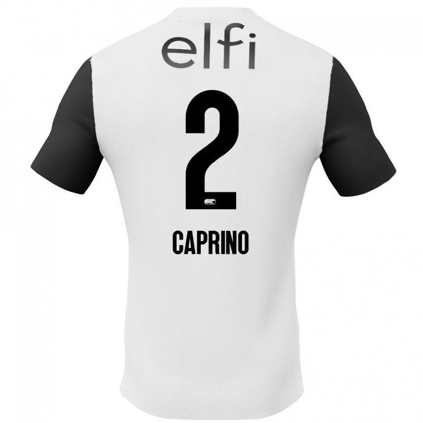 Niño Fútbol Camiseta Ginia Caprino #2 Blanco Negro 2ª Equipación 2024/25