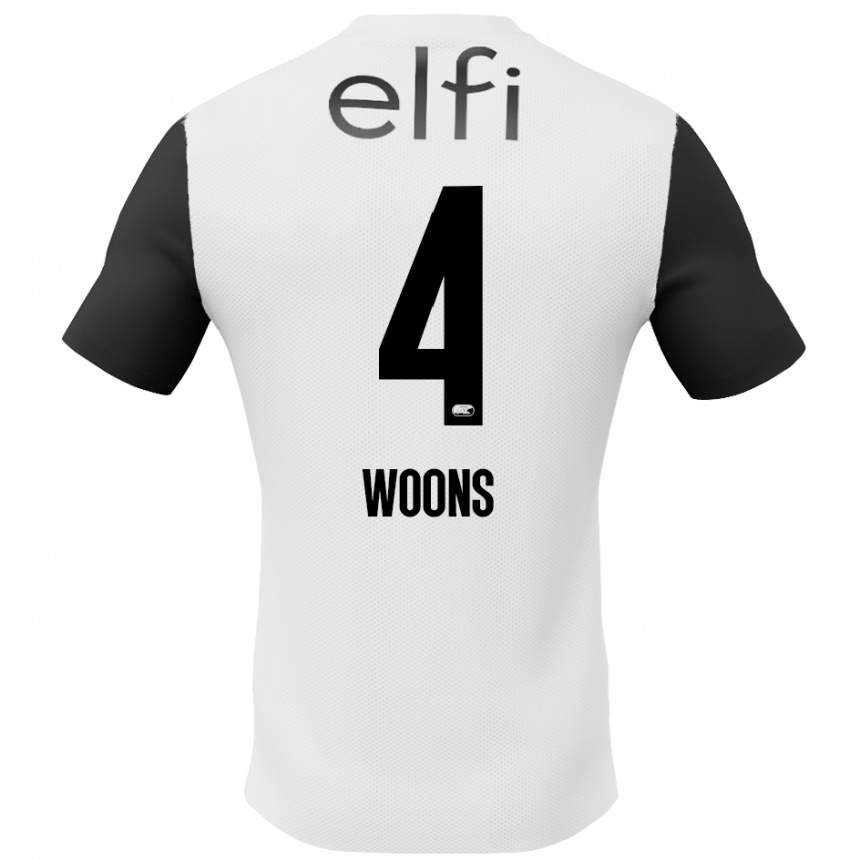 Niño Fútbol Camiseta Karlijn Woons #4 Blanco Negro 2ª Equipación 2024/25