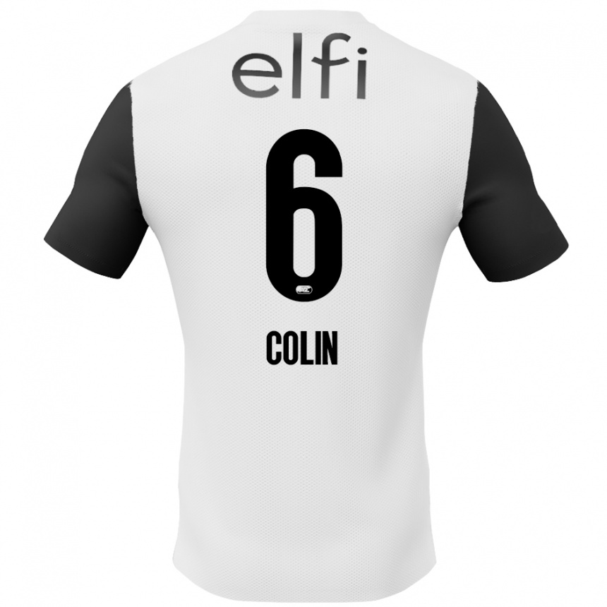 Niño Fútbol Camiseta Isa Colin #6 Blanco Negro 2ª Equipación 2024/25