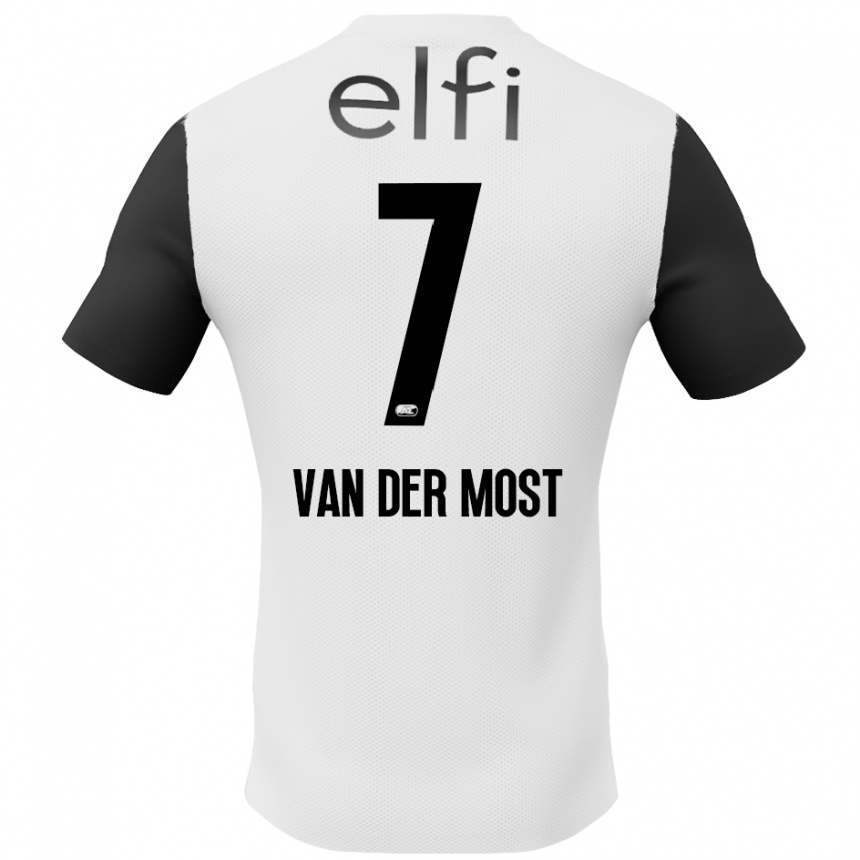 Niño Fútbol Camiseta Veerle Van Der Most #7 Blanco Negro 2ª Equipación 2024/25