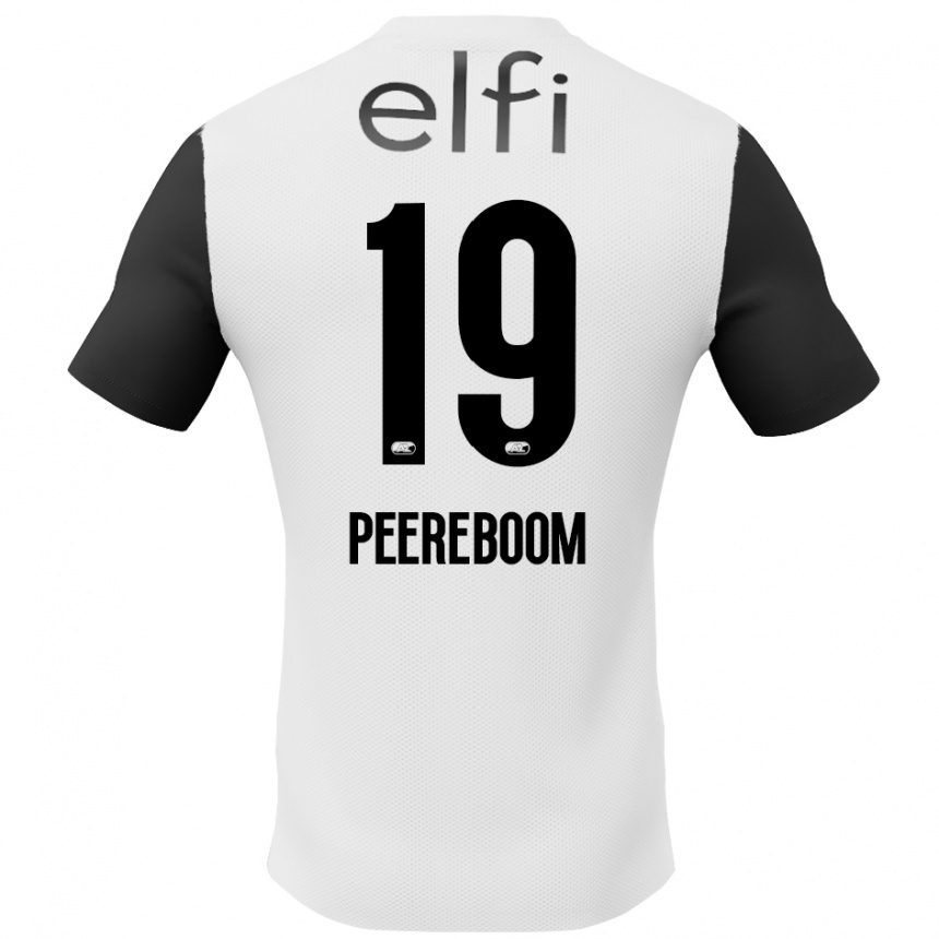 Niño Fútbol Camiseta Sanne Peereboom #19 Blanco Negro 2ª Equipación 2024/25